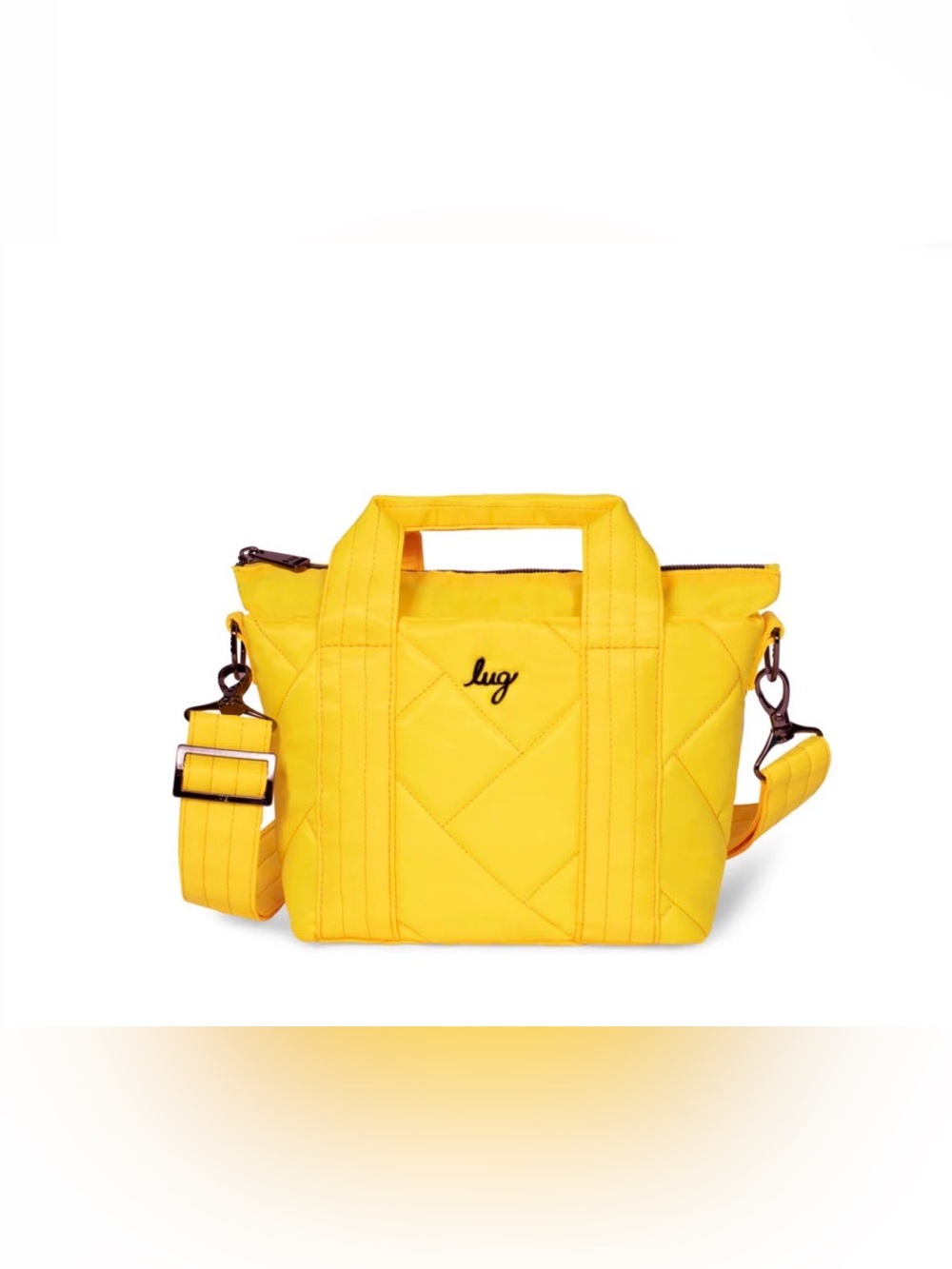 Lug Dory Mini Crossbody Quilted Tote Bag in Neon Yellow NWT